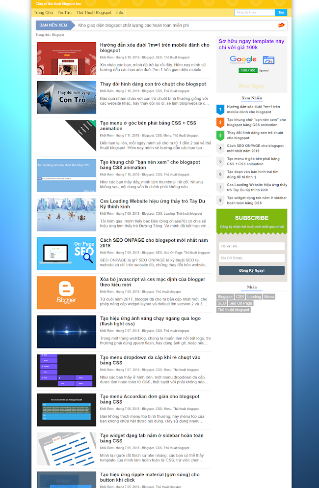 Template Blogspot Super Fast Load Template Ver 2